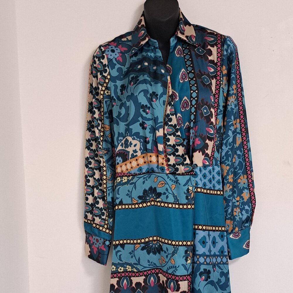 KAOS Mini Dress Multi Color Abstract Print Unlined Size Misses Small NWT